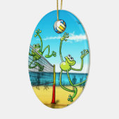 Volleyball Frog Keramisch Ornament (Links)