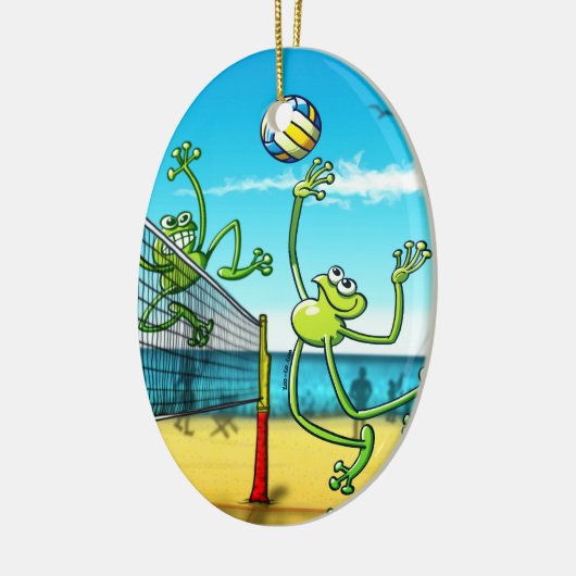 Volleyball Frog Keramisch Ornament (Links)