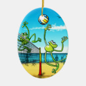 Volleyball Frog Keramisch Ornament (Voorkant)