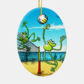 Volleyball Frog Keramisch Ornament (Achterkant)