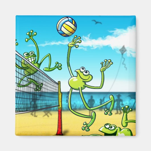 Volleyball Frog Magneet (Voorkant)