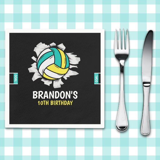 Volleyball Fun Birthday Boy Servet