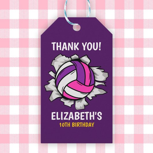 Volleyball Fun Birthday Girl Cadeaulabel