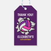 Volleyball Fun Birthday Girl Cadeaulabel (Voorkant)