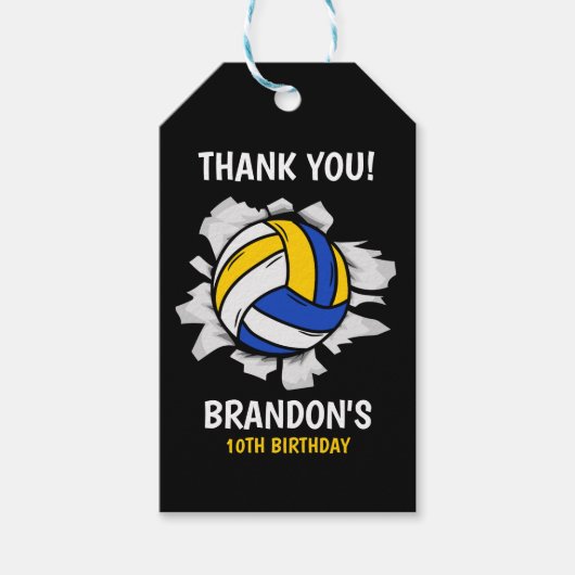 Volleyball Funny Birthday Kids Cadeaulabel (Voorkant)