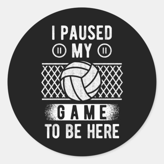 Volleyball Funny Volleyball Player Ronde Sticker (Voorkant)