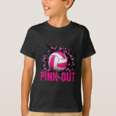 Volleyball Game Day Nk Out Breast Cancer Awareness T-shirt (Voorkant)