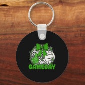 Volleyball Game Day Retro Girls Volleyball Mom Che Sleutelhanger (Voorkant)