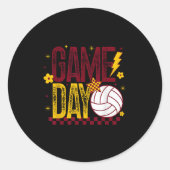 Volleyball Game Day Retro Girls Volleyball Mom Mar Ronde Sticker (Voorkant)