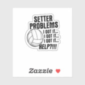 Volleyball geeft schamele nederzetter problemen be sticker (Vel)