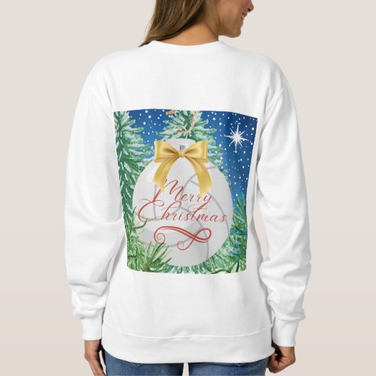 Volleyball geobsedeerd met Kerstmis T-Shirt/Vrouwe Trui (Achterkant)