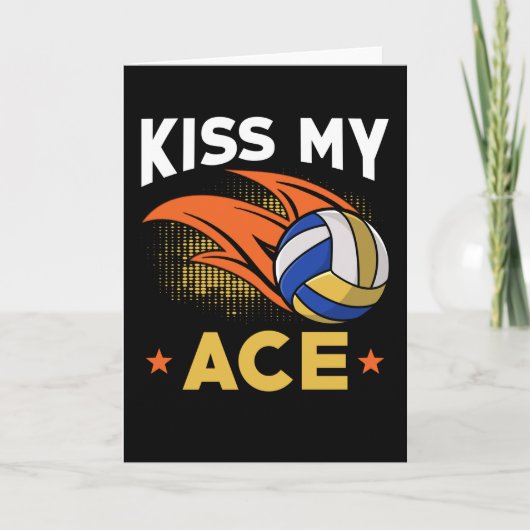 Volleyball Gift Kiss my Ace Kaart (Voorkant)