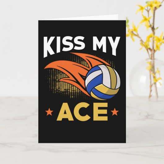 Volleyball Gift Kiss my Ace Kaart (Gele Bloem)