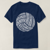 Volleyball Gift Word Art Print Volleyball Team Pri T-shirt (Design voorkant)