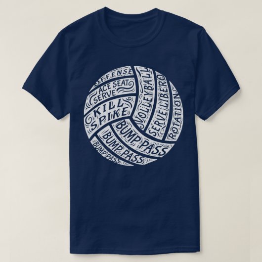 Volleyball Gift Word Art Print Volleyball Team Pri T-shirt (Design voorkant)