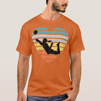 Volleyball Gifts for n Girls Retro  Heart T-shirt