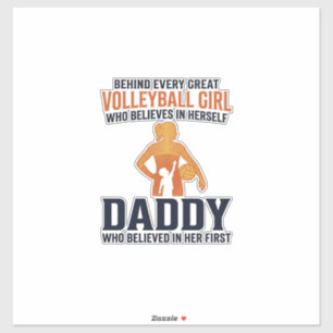 Volleyball Girl Daddy Vintage Gravure Shirt Desi Sticker