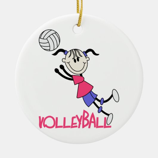 Volleyball Girl Keramisch Ornament (Voorkant)