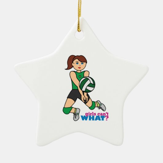 Volleyball Girl Keramisch Ornament (Voorkant)