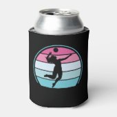 Volleyball Girl Retro Blikjeskoeler (Blikje Voorkant)