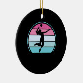 Volleyball Girl Retro  Keramisch Ornament (Rechts)