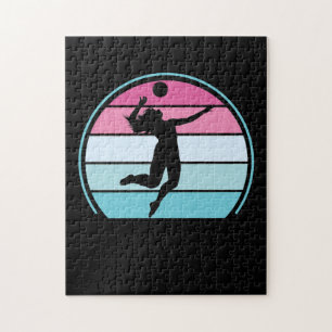Volleyball Girl Retro Legpuzzel