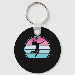 Volleyball Girl Retro Sleutelhanger