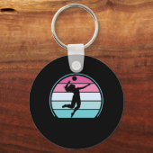 Volleyball Girl Retro Sleutelhanger (Voorkant)