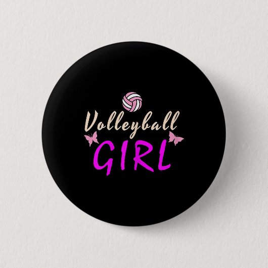 Volleyball Girl Ronde Button 5,7 Cm (Voorkant)