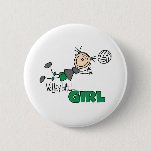 Volleyball Girl Ronde Button 5,7 Cm (Voorkant)