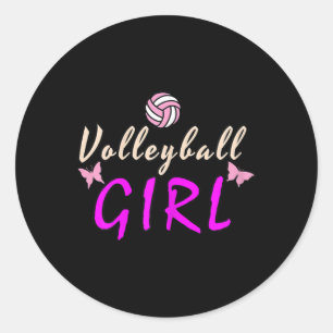 Volleyball Girl Ronde Sticker