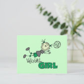 Volleyball Girl Tshirts en Gifts Briefkaart (Staand voorkant)