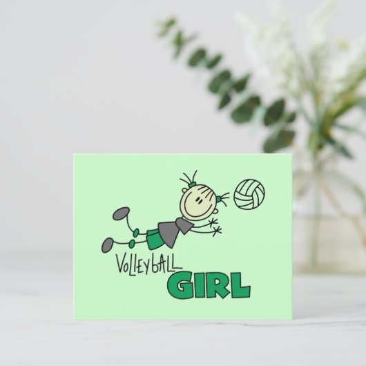 Volleyball Girl Tshirts en Gifts Briefkaart (Staand voorkant)