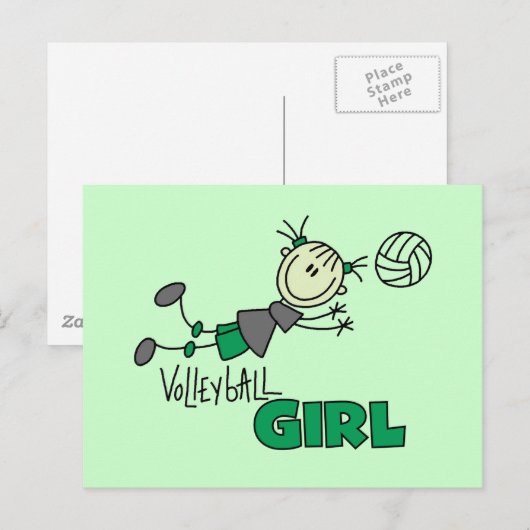 Volleyball Girl Tshirts en Gifts Briefkaart (Voorkant / Achterkant)