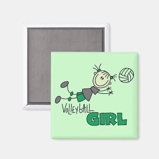 Volleyball Girl Tshirts en Gifts Magneet (Voorkant / Achterkant)