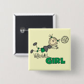 Volleyball Girl Tshirts en Gifts Vierkante Button 5,1 Cm (Voorkant /achterkant)
