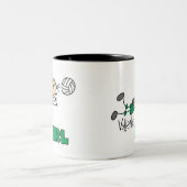 Volleyball Girl Tweekleurige Koffiemok (Center)