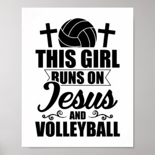 Volleyball Girls   Jezus sporttrainers Giften Poster