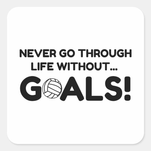 VOLLEYBALL GOALS VIERKANTE STICKER (Voorkant)