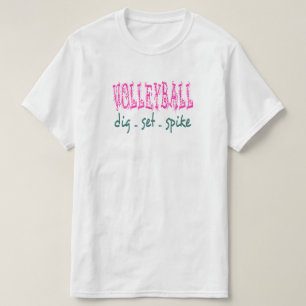 Volleyball Graaf Set Spike (roze/groen) T-shirt