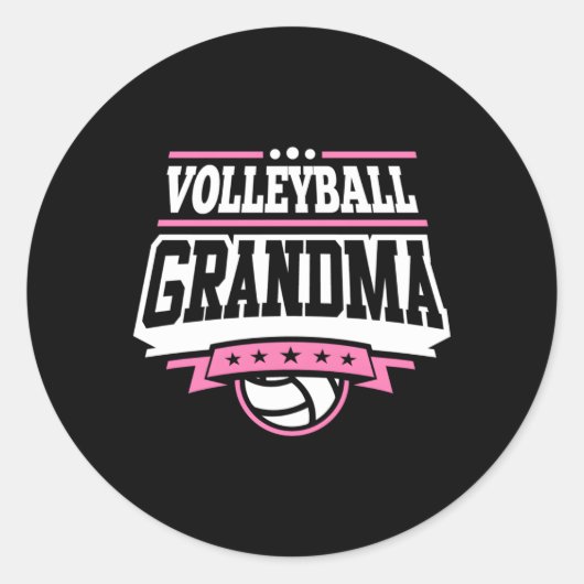 Volleyball Grandma Ronde Sticker (Voorkant)