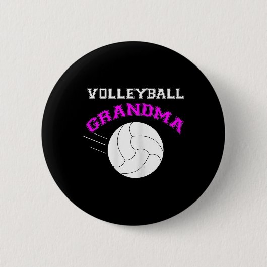 Volleyball Grandma Support Ronde Button 5,7 Cm (Voorkant)