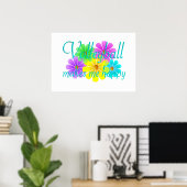 Volleyball Happiness Flowers Poster (Thuiskantoor)