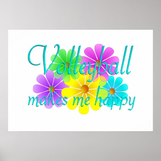 Volleyball Happiness Flowers Poster (Voorkant)