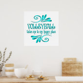 Volleyball Happy Place Poster (Keuken)