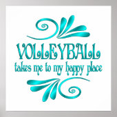Volleyball Happy Place Poster (Voorkant)