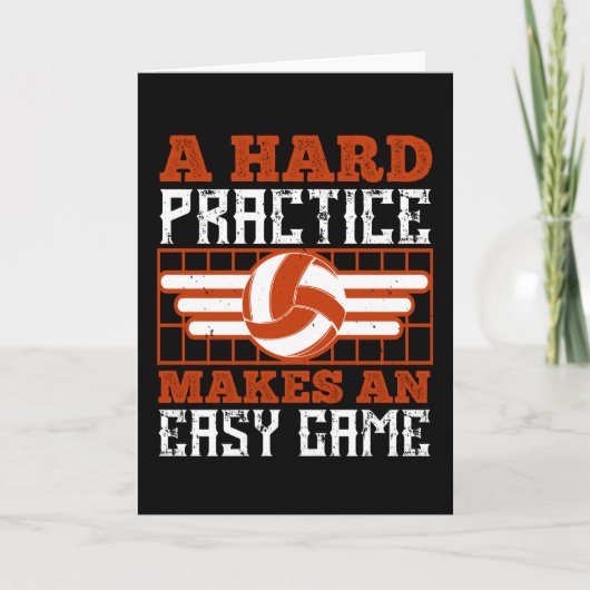 Volleyball Hard Practice maakt Easy Game Kaart (Voorkant)