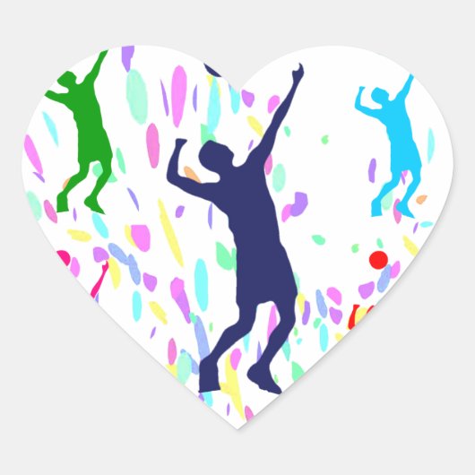 VOLLEYBALL HART STICKER (Voorkant)