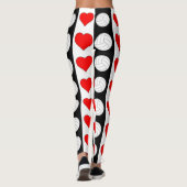 Volleyball Heart Black White en Red Contrast Pants Leggings (Achterkant)