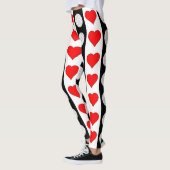 Volleyball Heart Black White en Red Contrast Pants Leggings (Links)